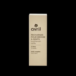 Avril Recharges pour brosse à dents - 3 têtes - Poils souples