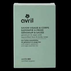 Avril Savon à froid visage & corps Géranium & sauge